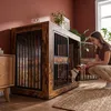 undekäfig Möbel, 120 cm Hundebox Möbel mit 4 Türen, Vintage Produktbild-Vorschau 5