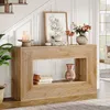 A console table with decorative items placed on and inside it, set in a home entryway or hallway. Podgląd zdjęcia produktu