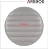 A gray inflatable round cover with a red line indicating the diameter and text. Produktbild-Vorschau