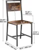 A diagram of a chair with dimensions indicated by lines and text. Voir les images du produit