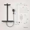 A technical drawing of a shower system with dimensions and measurements. Produktbild-Vorschau