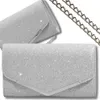 Sac à bandoulière élégant et brillant, argent, synthétique, Voir les images du produit 1