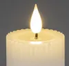 Formano LED-Wachskerze Kerze Streifen weis 5x8cm inklusive  Produktbild-Vorschau 3
