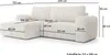 A sectional sofa with dimensions indicated by lines and numbers. Podgląd zdjęcia produktu