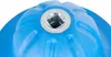 A close-up view of a blue object with a silver metal insert. Produktbild-Vorschau