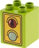 1x Lego Duplo Motiv Bau Stein 2x2x2 lime hell grün bedruckt Produktbild-Vorschau 2