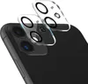 A close-up view of two camera lens protectors placed on the back of a black smartphone. Produktbild-Vorschau