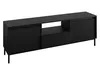 A black TV lowboard with fluted doors and a drawer, shown from a slight angle on a white background. Náhled obrázku produktu