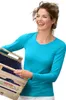 Langärmeliges Baumwoll-T-Shirt für Damen, 95% Baumwolle, 5% Produktbild-Vorschau 1
