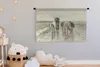 MuchoWow® Wandteppich Wandbehang Eine Bäuerin mit Kühen auf Produktbild-Vorschau 3