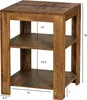 A wooden side table with dimensions indicated by text overlays. Podgląd zdjęcia produktu