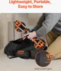 A person is placing a tile setting tool into a black storage bag. Produktbild-Vorschau