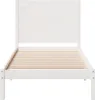 Dłuższe Łóżko Bez Materaca, Białe, 90X220 Cm, Lite Drewno Podgląd zdjęcia produktu 4