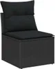 Sofa Set mit Kissen 10 pcs Schwarz Poly Rattan Produktbild-Vorschau 5