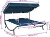 vidaXL Sonnenliege mit Sonnendach und Kissen Blau Produktbild-Vorschau 6