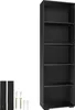 A black bookshelf with included hardware, presented against a white background. Náhled obrázku produktu