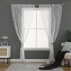 Voile Weiß Spitze Transparent Vorhang Blumen Stickerei Produktbild-Vorschau 9