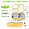 Bento Lunchbox, Edelstahl Brotdose mit 3 Fächern & dichtem Produktbild-Vorschau 2