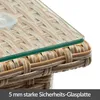 Stolik z rattanu ze szklanym blatem, szaro-beżowy, 50 x 50 Podgląd zdjęcia produktu 3