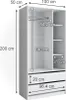Szafa Vicco Elmo Biały 100 x 200 cm z 2 szufladami, Model Podgląd zdjęcia produktu 7