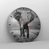 Wanduhr - Rund - Glasuhr - Elefant Wildnis Natur - 40x40cm Produktbild-Vorschau 4