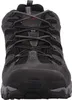 A close-up, front-facing view of a black hiking boot. Voir les images du produit