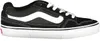 A side view of a black and white Vans sneaker. Voir les images du produit