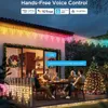 A family is gathered around a table on a patio at night, with festive Christmas lights decorating the house and a Christmas tree. Náhled obrázku produktu