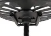 A close-up view of the base of a black and silver industrial-style bar stool, showing the adjustable screw mechanism and the underside of the seat. Voir les images du produit
