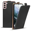 A black flip case for a Samsung Galaxy S21 FE phone is shown from the front and side. Anteprima dell’immagine prodotto