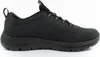 A side view of a black Skechers sneaker against a white background. Voir les images du produit