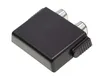 A product shot of a black electronic adapter with two silver connectors and a small black ridged dial on the side. Produktbild-Vorschau