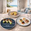 Lot de 6 assiettes à dessert en céramique, motif poisson, Voir les images du produit 3