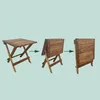 Table pliante Relaxdays en bois d'acacia, pour le salon, le Voir les images du produit 6