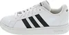A side view of a white Adidas sneaker with black stripes. Produktbild-Vorschau
