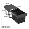 Ekotech Abfallsammler EKKO.22 oriongrau 2x 15 Liter Produktbild-Vorschau 3