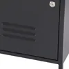A close-up view of a black metal locker door with ventilation slots and a keyhole. Anteprima dell’immagine prodotto