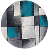 Designer Teppich Brilliant Grau Türkis Fantasy Rund, Produktbild-Vorschau 5