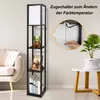 Stehlampe mit Regal, Ecklampe Eckregal Holz Schwarz Produktbild-Vorschau 4