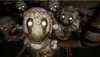 A close-up, dark, and somewhat unsettling view of several animatronic puppets with glowing eyes and distressed textures. Náhled obrázku produktu