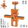 A set of woodworking tools, including a jig and drill bits, displayed on a white background. Produktbild-Vorschau
