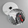 Wanduhr - Rund - Glasuhr - Stadt Haus Straße - 40x40cm - Produktbild-Vorschau 2