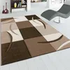 Designer Teppich mit Konturenschnitt Karo Muster Braun Produktbild-Vorschau 1