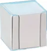 A clear plastic dispenser filled with white sticky notes. Produktbild-Vorschau