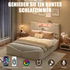 UnboxG Bekledingsbed 140x200 cm Beige Fluweel – Hydraulisch Productafbeelding-voorbeeld 4