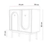 A line drawing of a cabinet with dimensions indicated. Produktbild-Vorschau
