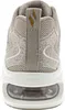 The back view of a taupe Skechers sneaker with a visible air bubble in the heel. Voir les images du produit
