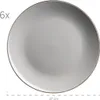 A single gray plate with a metallic rim is shown from a top-down perspective. Produktbild-Vorschau