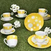 18szt serwis kawowy Pula żółte kropki porcelana 6 os. Podgląd zdjęcia produktu 2
