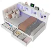Kiefernholz-Schlafsofa mit Schubladen, dimmbarer LED, USB & Produktbild-Vorschau 11